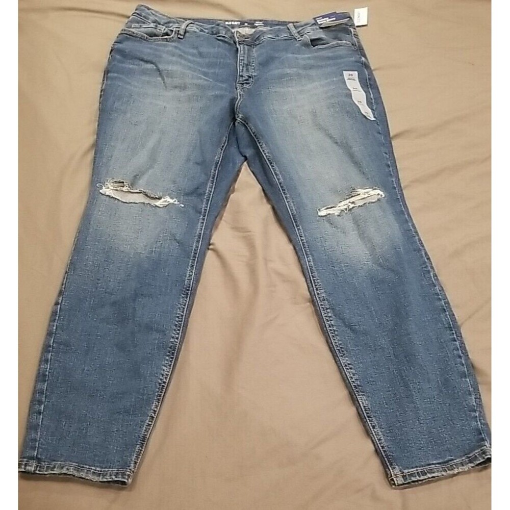 Old Navy Jeans Womens Size 20 Blue High Rise Rockstar Super Skinny Distressed